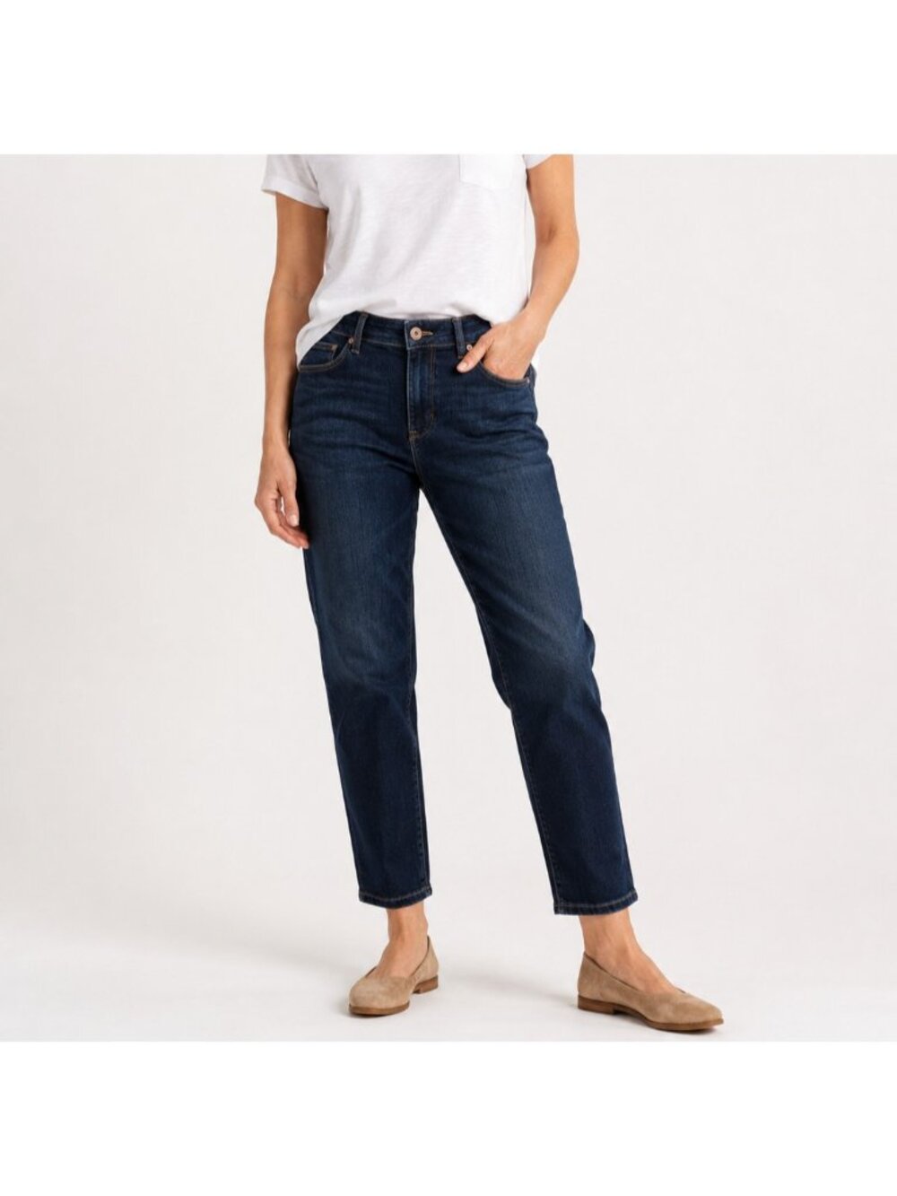 J.Jill Boyfriend Straight Leg Ankle Jeans Women’s Size 8 Dark Wash Stretch Denim - Picture 2 of 12